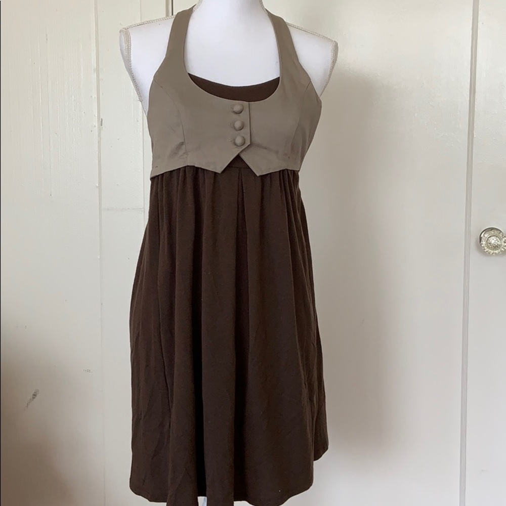 BCBGeneration Brown Halter Vest Dress